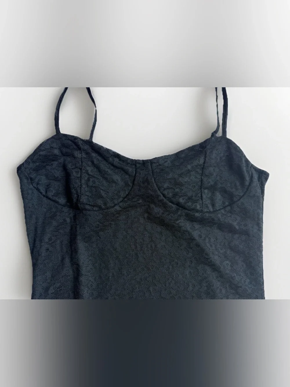 H&M Divided Y2K Lace Mini Slip Dress XS Cami Bustier Bodycon Coquette Whimsigoth